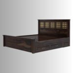 Royal Crest Solid Wood Storage Bed – Handcrafted Luxury Bed for Indian Homes - Image 2
