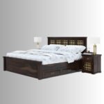 Royal Crest Solid Wood Storage Bed – Handcrafted Luxury Bed for Indian Homes - Image 3