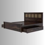 Royal Crest Solid Wood Storage Bed – Handcrafted Luxury Bed for Indian Homes - Image 6