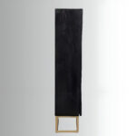 Aurevia Arc Hand-Carved Solid Wood Storage Cabinet | Modern Luxury Wooden Almirah with Metal Base - Image 3