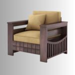 Vedika Solid Wood 5 Seater Sofa Set (Walnut Finish | 3+1+1 Configuration) - Image 8