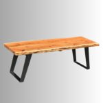 Arjun Live Edge Sheesham Wood Bench with Metal Legs - Image 2