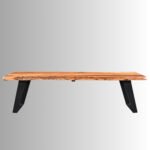 Arjun Live Edge Sheesham Wood Bench with Metal Legs - Image 4