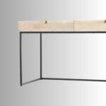 Ishaan Heritage Carved Mango Wood Writing Desk with Metal Frame (56”) - Image 5