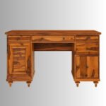Arjun Rustic Solid Wood Computer Desk with Storage | Wooden Office Desk India - Image 8