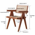 Kaira CaneCraft Walnut Wood Armchair | Solid Wood Cane Chair India - Image 4