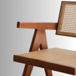 Kaira CaneCraft Walnut Wood Armchair | Solid Wood Cane Chair India - Image 5