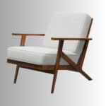 Elara Nordic Solid Wood Lounge Armchair with Fabric Cushion - Image 6