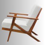 Elara Nordic Solid Wood Lounge Armchair with Fabric Cushion - Image 5