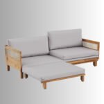 Aarvique RattanLuxe Solid Wood Sofa Bed & Lounger - Image 3