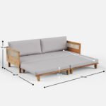 Aarvique RattanLuxe Solid Wood Sofa Bed & Lounger - Image 9