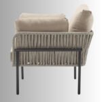 Solara Handwoven Rope Iron Lounge Chair – Beige Comfort Edition - Image 6