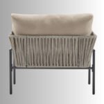 Solara Handwoven Rope Iron Lounge Chair – Beige Comfort Edition - Image 8
