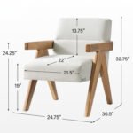 Elara Curve Teakwood Upholstered Accent Chair | Premium Wooden Arm Chair - Image 2