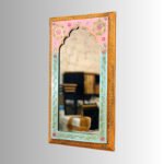 Blushara Handcrafted Wooden Wall Mirror in Blush Pink Finish | Made in India - Image 2