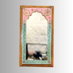 Blushara Handcrafted Wooden Wall Mirror in Blush Pink Finish | Made in India - Image 5