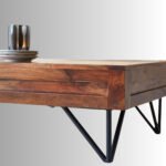 Aurex Sheesham Wood Coffee Table with Metal Base - Image 5