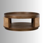 Arlo CaneCraft Round Rattan Coffee Table (Solid Wood) - Image 2