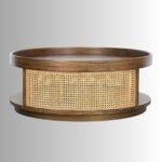 Arlo CaneCraft Round Rattan Coffee Table (Solid Wood) - Image 3