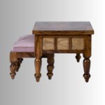 Rajwara Duo Solid Sheesham Coffee Table Set (with 2 Stools) - Image 3