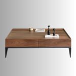 Arboris Walnut Solid Wood Square Coffee Table (110 cm) - Image 2