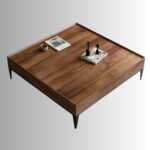 Arboris Walnut Solid Wood Square Coffee Table (110 cm) - Image 3