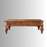 Heritage Crest Hand-Carved Solid Wood Coffee Table (150 cm) - Image 5