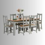 Vidur Flint Grey Solid Wood Dining Set (6 Seater) - Image 5