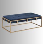 AzureLux 45” Velvet Tufted Ottoman Coffee Table with Metal Frame - Image 2