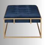 AzureLux 45” Velvet Tufted Ottoman Coffee Table with Metal Frame - Image 3