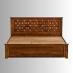 Aranya Solid Sheesham Wood Storage Bed | Handcrafted Wooden Bed for Indian Homes - Image 2