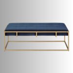 AzureLux 45” Velvet Tufted Ottoman Coffee Table with Metal Frame - Image 7
