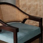 Aranya Solid Wood Rattan Accent Chair | Handcrafted Wooden Chair for Living Room - Image 2