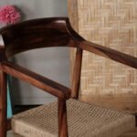 Aranya Solid Wood Rope Arm Chair – Handcrafted Wooden Accent Chair for Living & Dining - Image 4