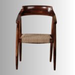 Aranya Solid Wood Rope Arm Chair – Handcrafted Wooden Accent Chair for Living & Dining - Image 5