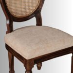 VIRAASAT Solid Wood Cane Chair with Upholstered Seat | Handcrafted Wooden Chair India - Image 2