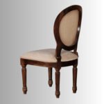 VIRAASAT Solid Wood Cane Chair with Upholstered Seat | Handcrafted Wooden Chair India - Image 4