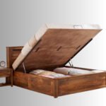 Aranya Luxe Solid Sheesham Wood Hydraulic Storage Bed | Queen & King Size Bed India - Image 2