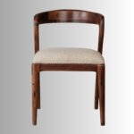 Arlo Bouclé Solid Wood Accent Chair – Handcrafted Designer Chair for Living & Dining Spaces - Image 5