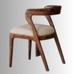 Arlo Bouclé Solid Wood Accent Chair – Handcrafted Designer Chair for Living & Dining Spaces - Image 6