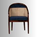 Aria Solid Wood Rattan Accent Chair | Handcrafted Wooden Chair India - Image 3