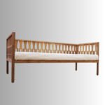 Aura Solid Wood Day Sofa | Natural Finish Wooden Sofa - Image 2
