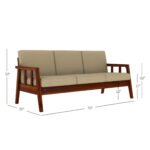 Aarav Heritage Solid Wood 3+1+1 Sofa Set | Natural Wooden Sofa for Living Room - Image 2