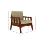 Aarav Heritage Solid Wood 3+1+1 Sofa Set | Natural Wooden Sofa for Living Room - Image 4