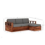 Arjun Craft L-Shape Solid Wood Storage Sofa Set | Wooden Corner Sofa India - Image 4