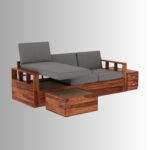 Arjun Craft L-Shape Solid Wood Storage Sofa Set | Wooden Corner Sofa India - Image 9