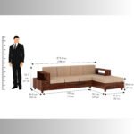 Arjun Elite Solid Wood 4 Seater L-Shape Sofa with Storage (Natural Finish) - Image 3