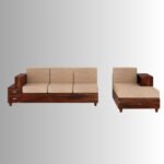 Arjun Elite Solid Wood 4 Seater L-Shape Sofa with Storage (Natural Finish) - Image 6