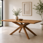 Aurelio Cross Solid Wood Dining Table (190 cm)