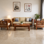 Aarav Heritage Solid Wood 3+2+1 Sofa Set – Natural Finish